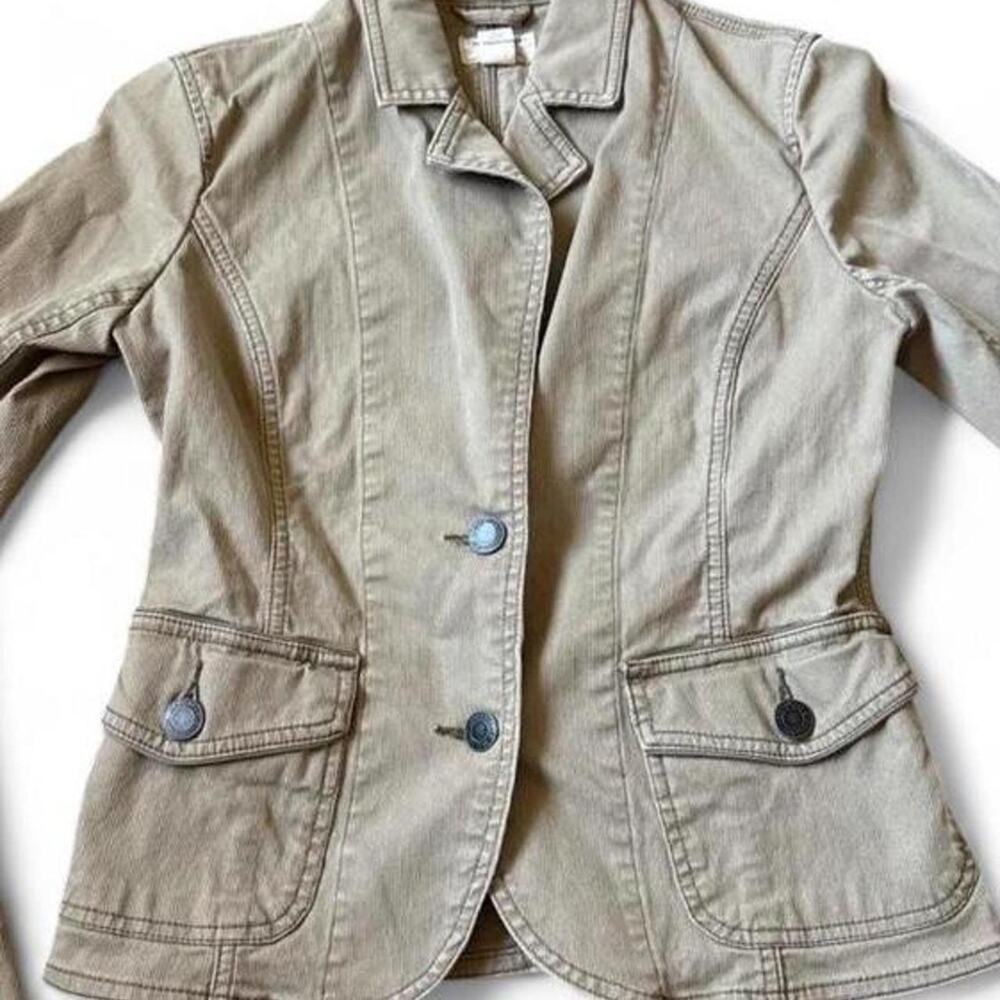 Women’s American Eagle Khaki Corduroy Fitted Blazer Jacket Size XL